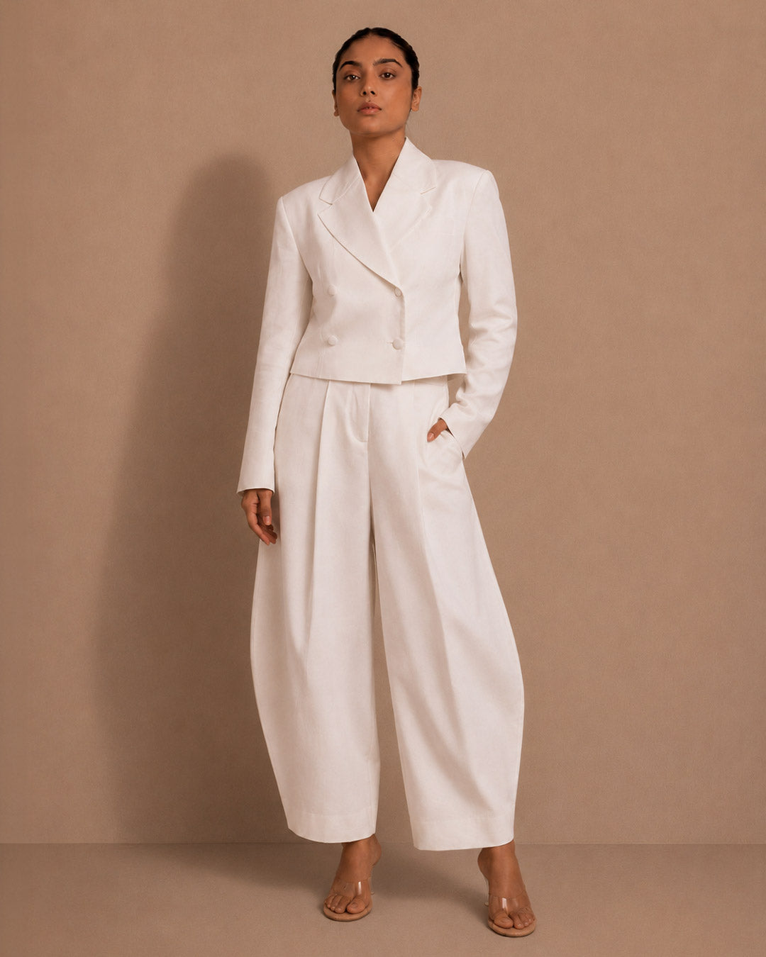Double-Breasted Short Cotton Jacket